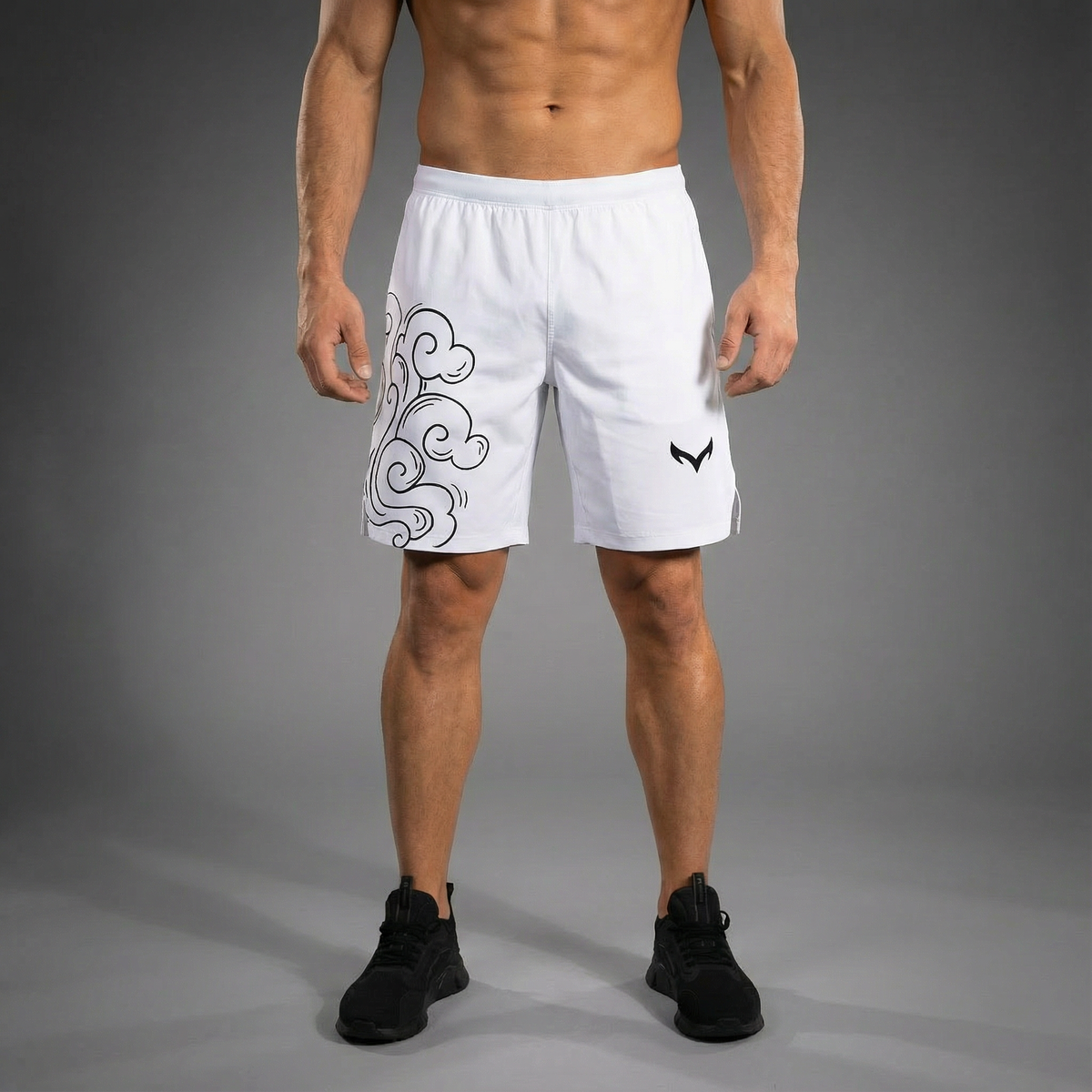 White Dragon 2 Layer  Shorts