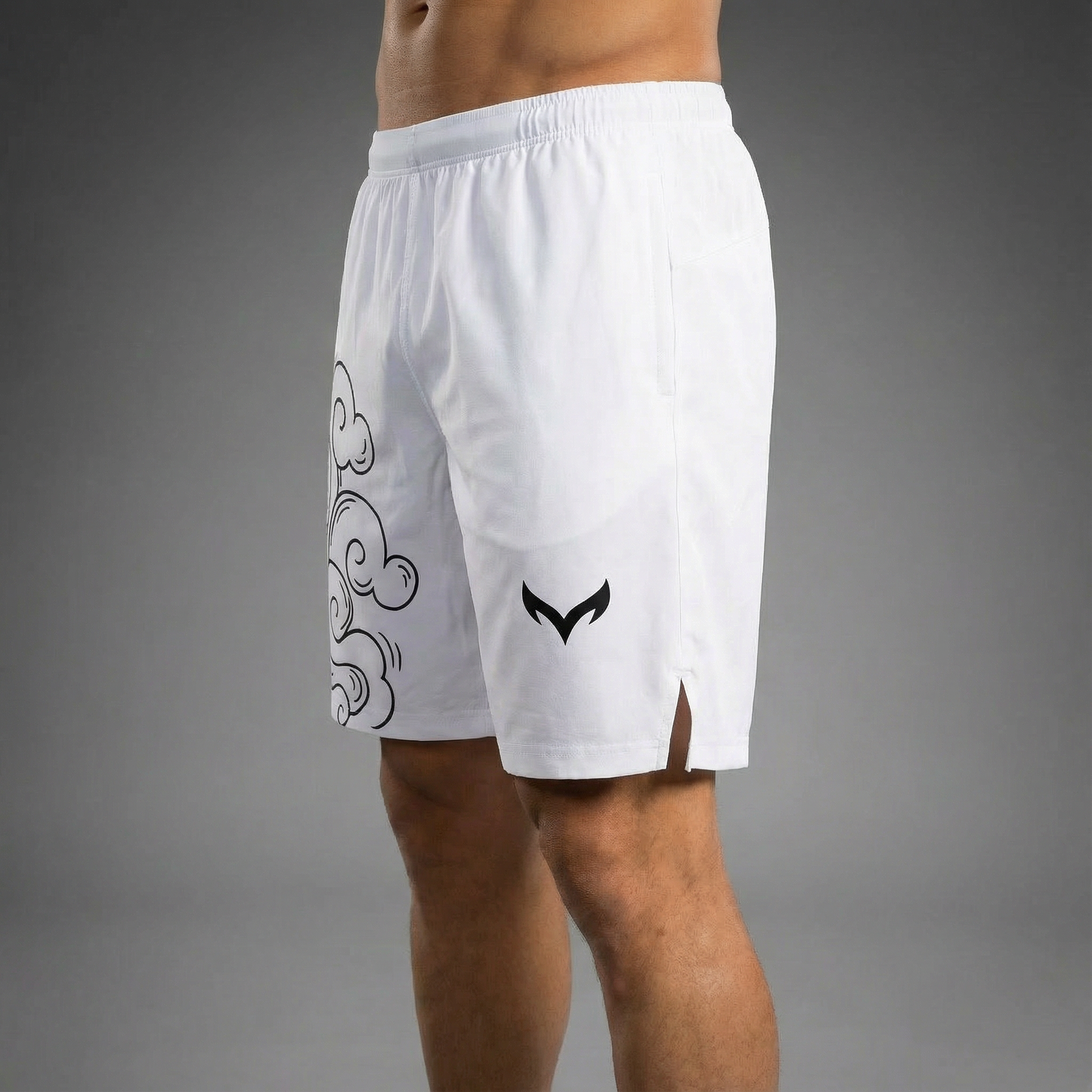 White Dragon 2 Layer  Shorts