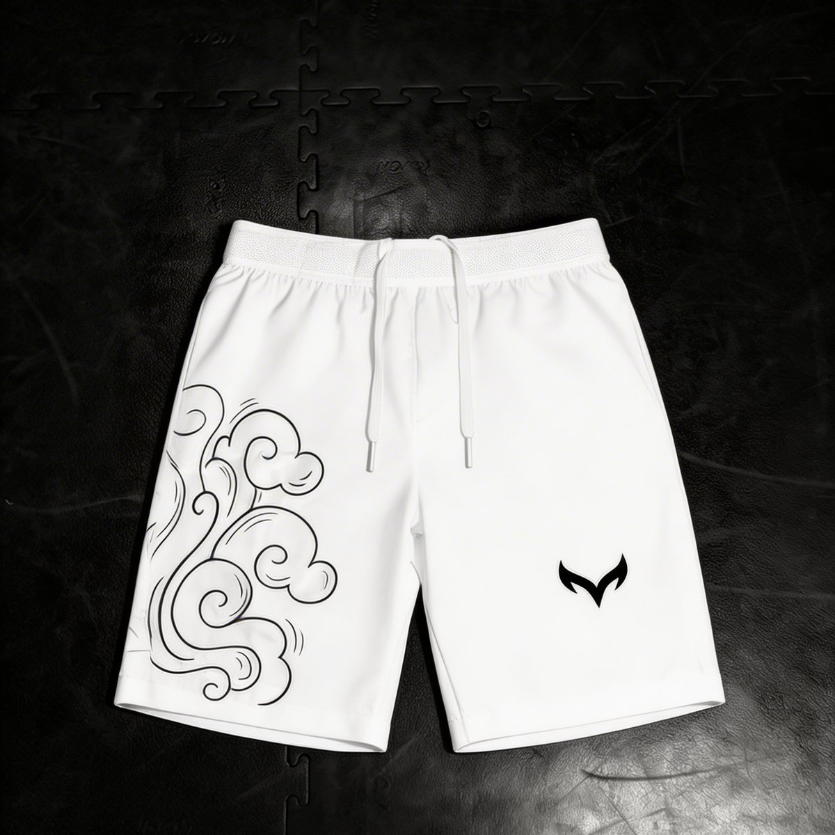 White Dragon 2 Layer  Shorts
